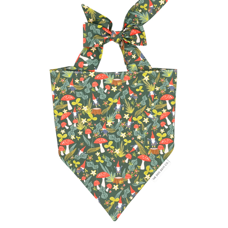 Gnome Garden Tie-Up Bandana