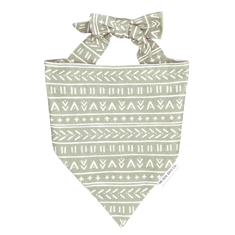 Sage Mudcloth Tie-Up Bandana
