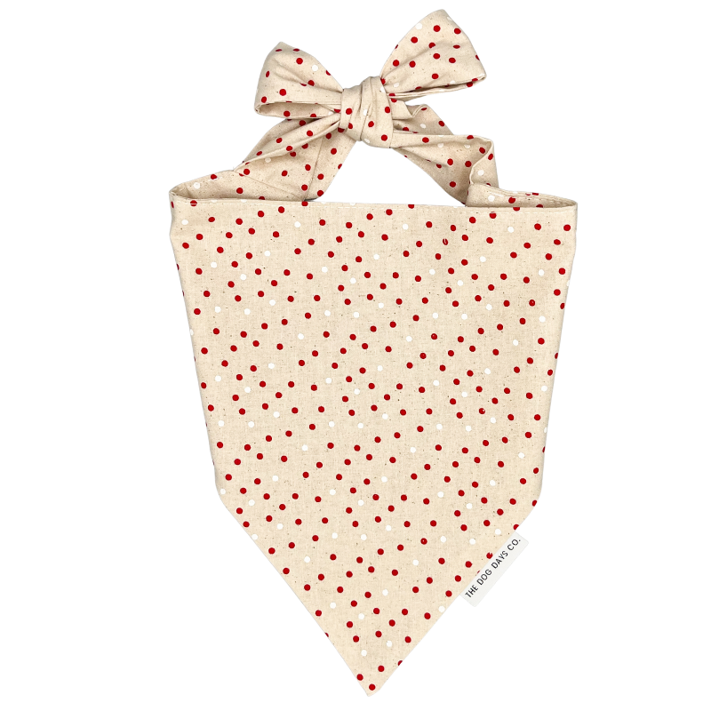 Polka Dot Christmas Tie-Up Bandana