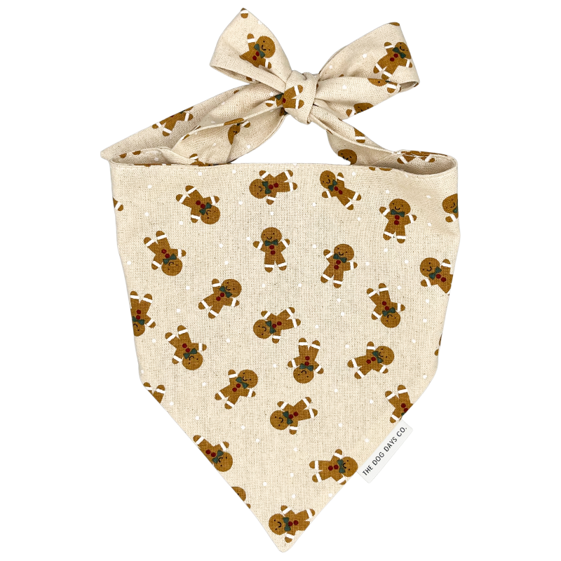 Canvas Gingerbread Tie-Up Bandana