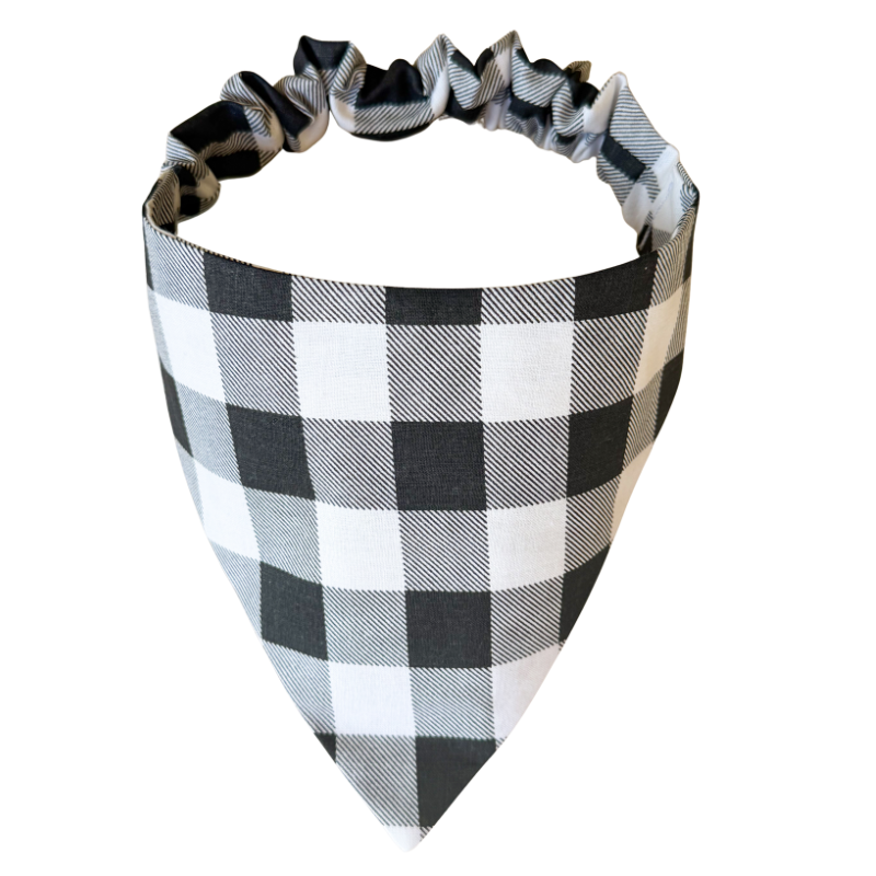 White & Black Buffalo Scrunchie Bandana