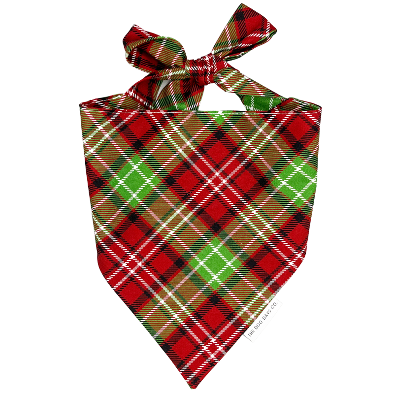 Christmas Plaid Tie-Up Bandana
