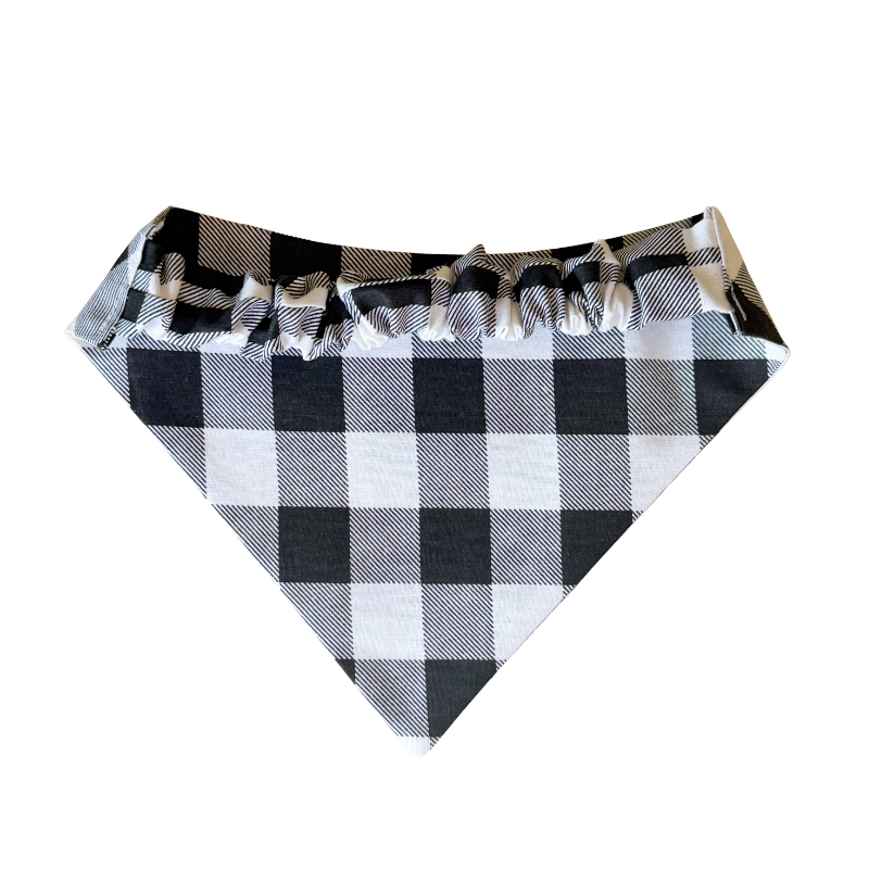 White & Black Buffalo Scrunchie Bandana