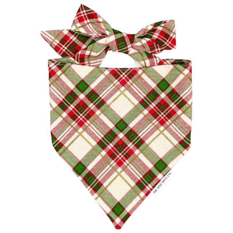 Canvas Plaid Tie-Up Bandana