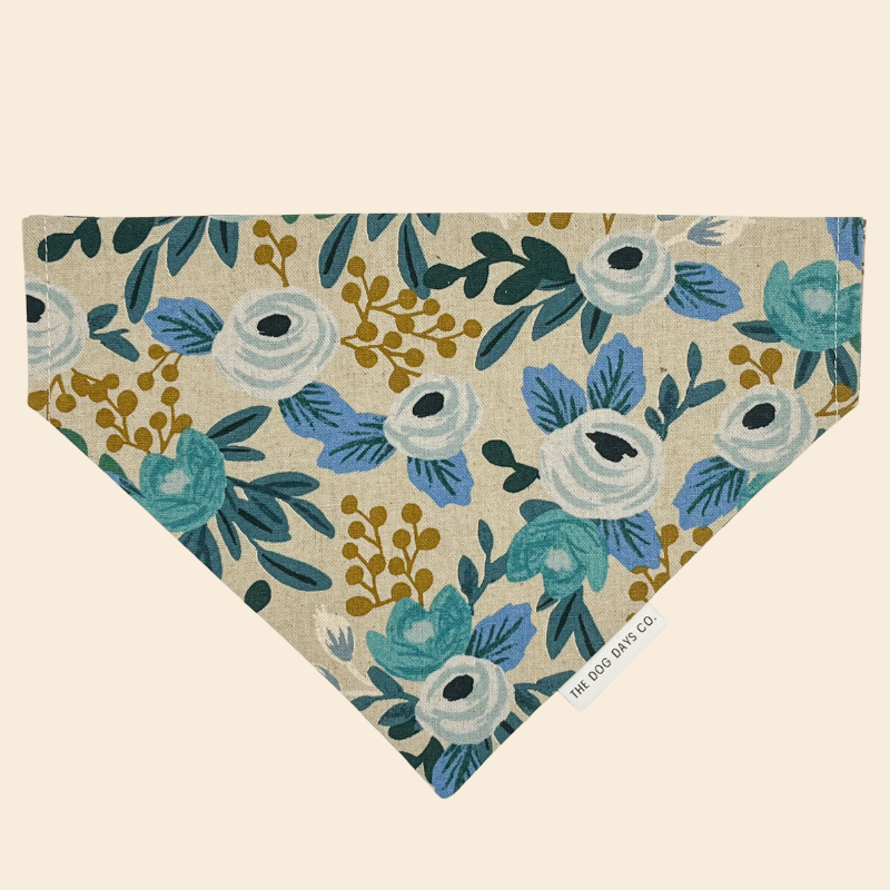 Canvas Blue Rose Slip-on Bandana