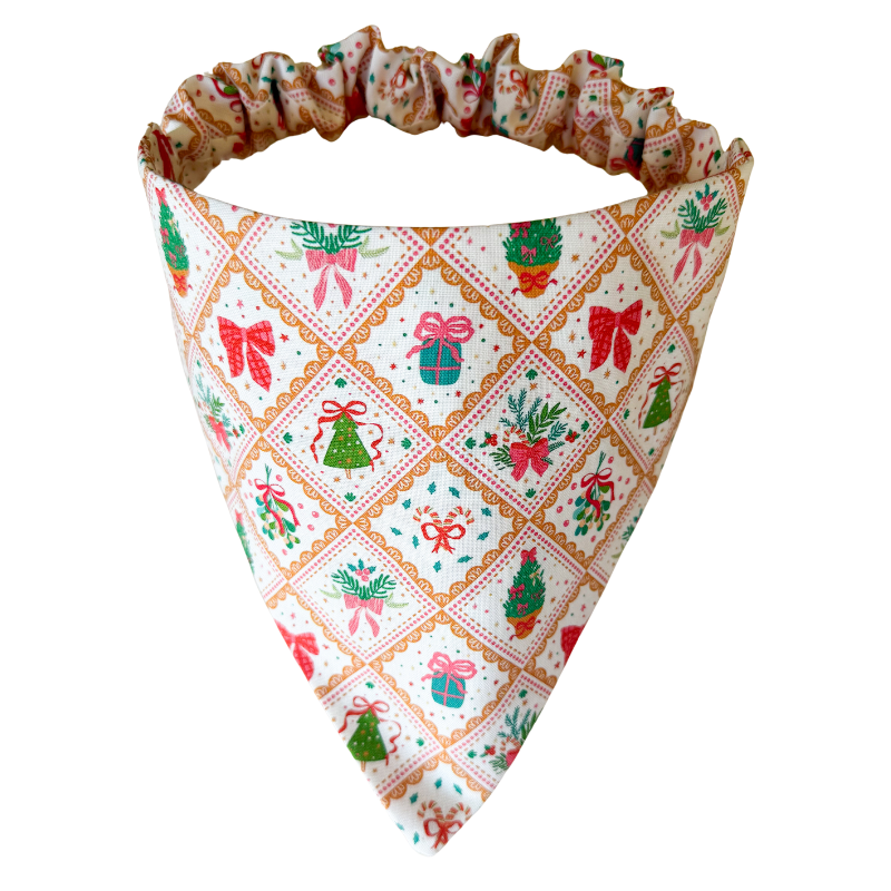 Patchwork Christmas Scrunchie Bandana