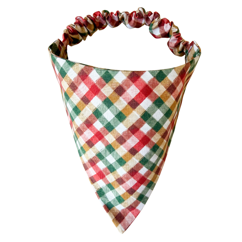 Christmas Plaid Scrunchie Bandana