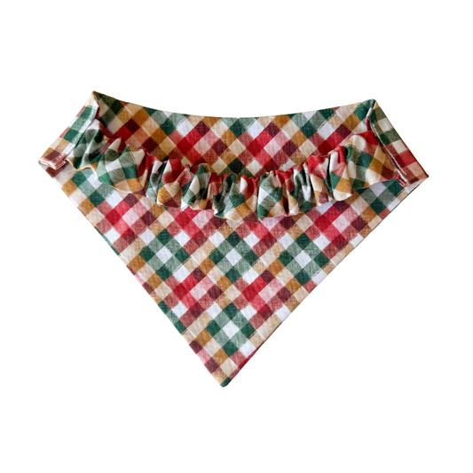 Christmas Plaid Scrunchie Bandana
