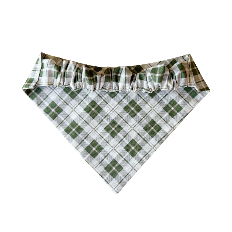 Pine & Ivory Plaid Scrunchie Bandana