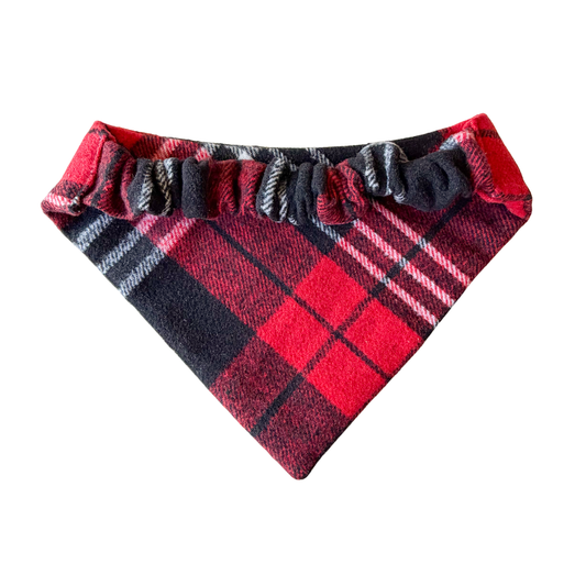 Luxe Rustic Red Plaid Scrunchie Bandana