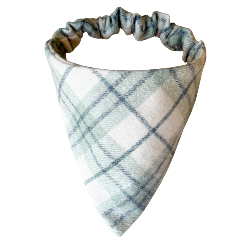 Luxe Sage & Snow Scrunchie Bandana