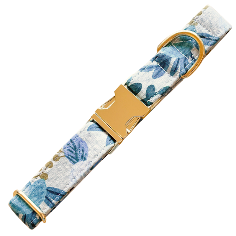 Blue Canvas Rose Collar
