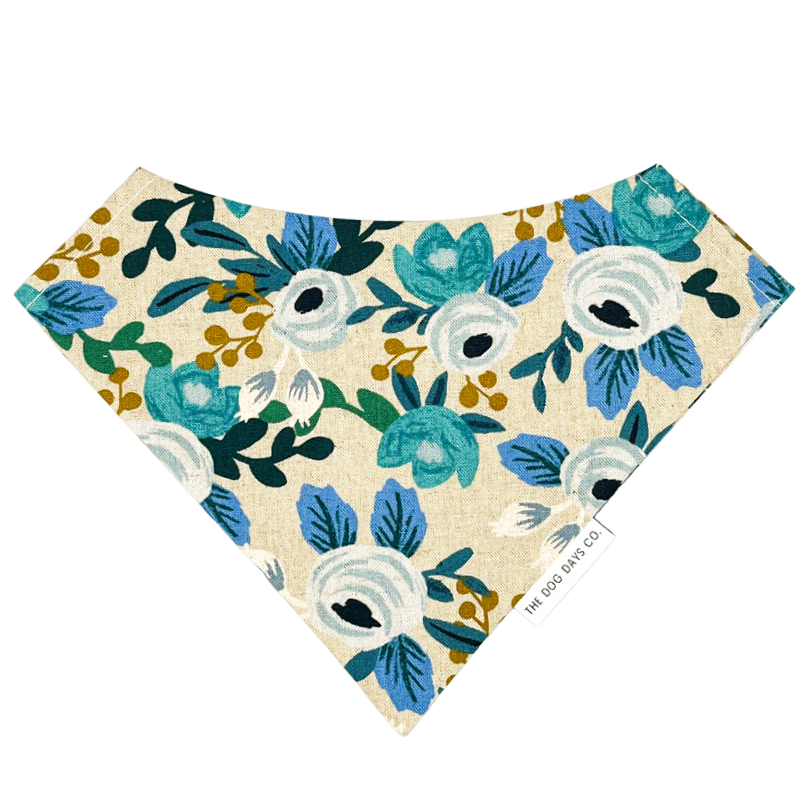Blue Canvas Rose Bandana