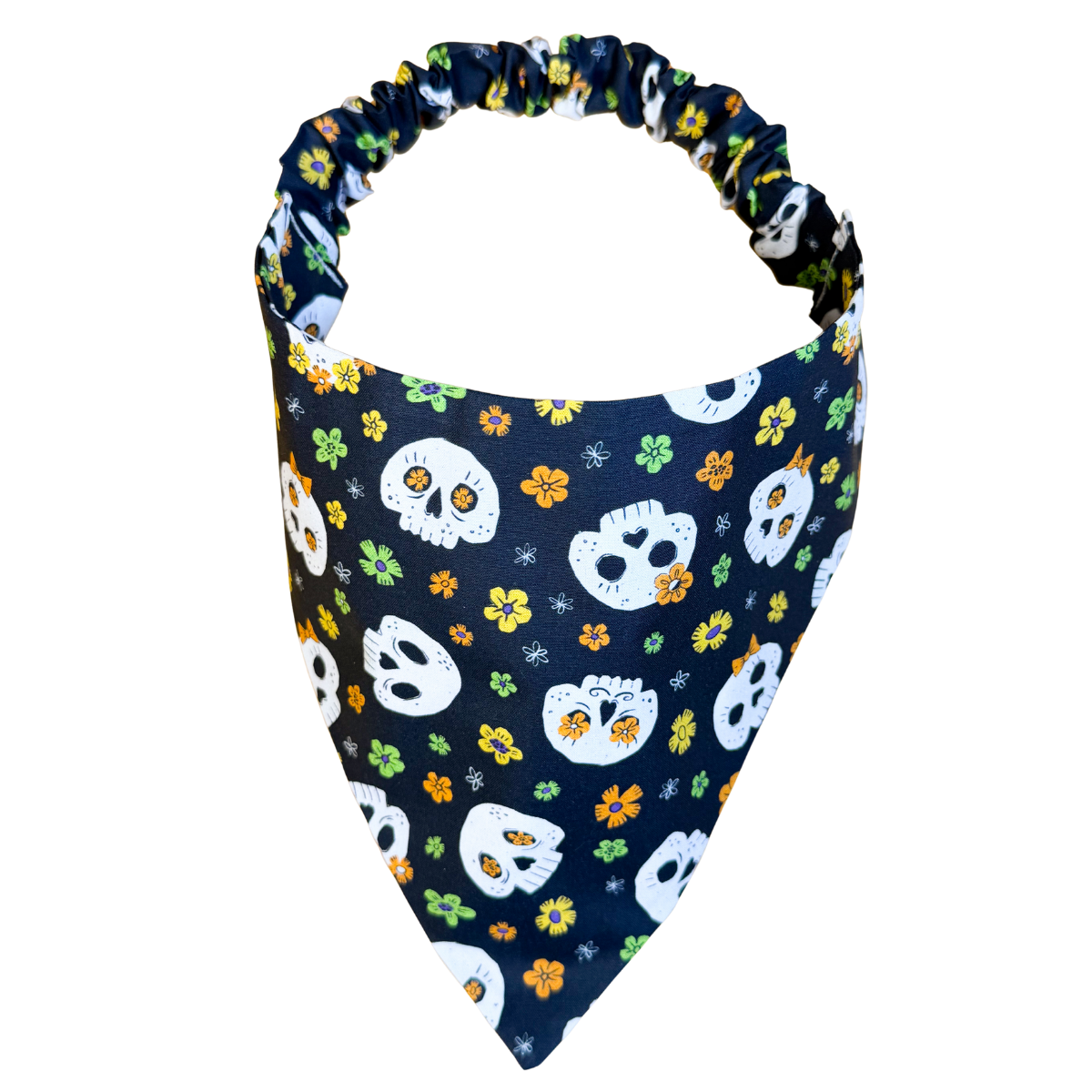 Skulls & Blooms Scrunchie Bandana