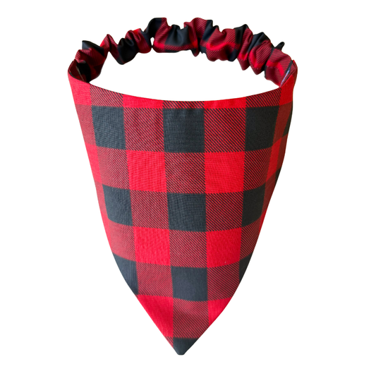 Red & Black Buffalo Scrunchie Bandana