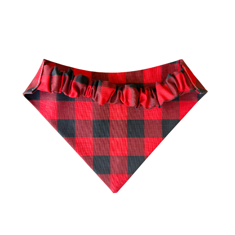Red & Black Buffalo Scrunchie Bandana