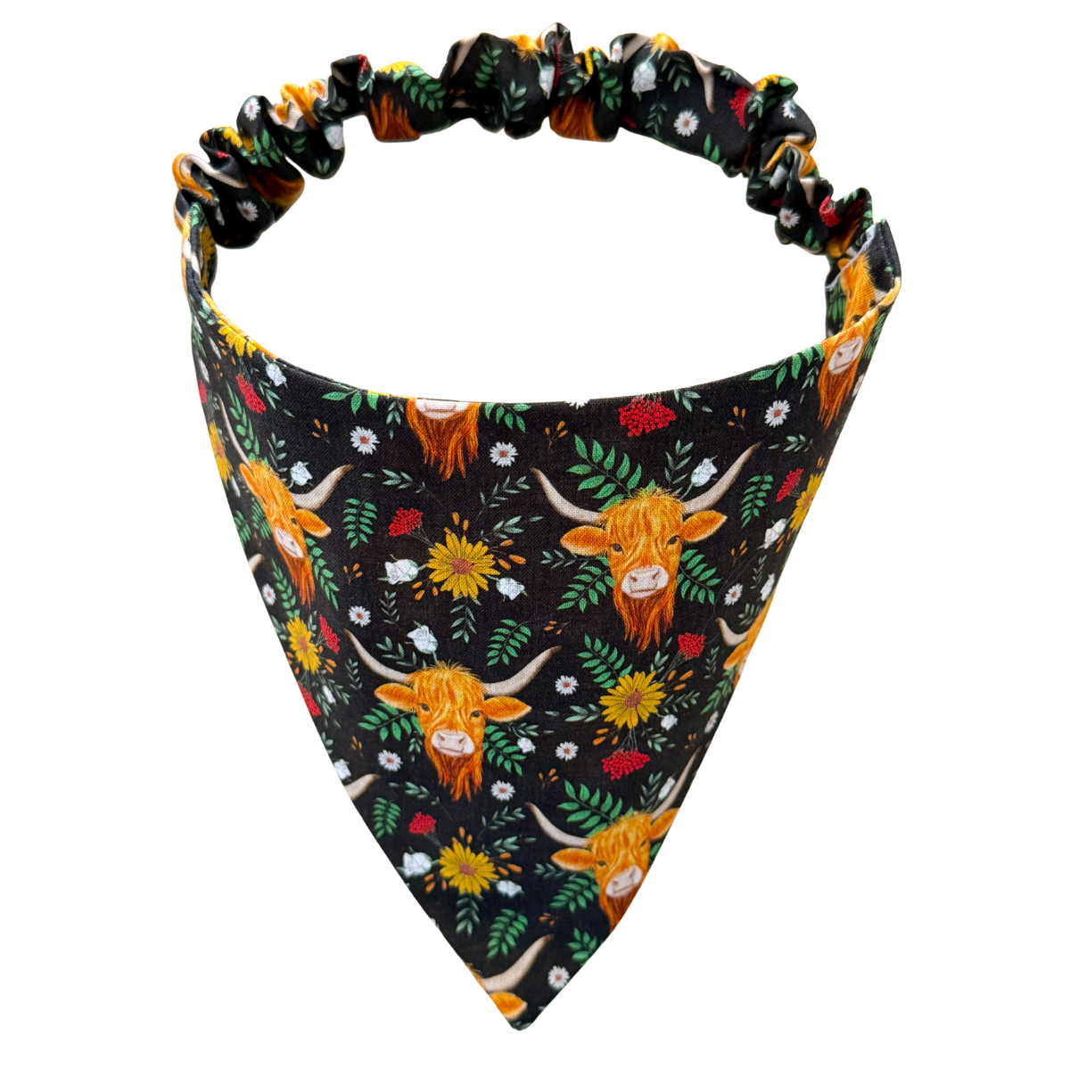 Highland Cow Scrunchie Bandana