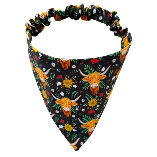 Highland Cow Scrunchie Bandana