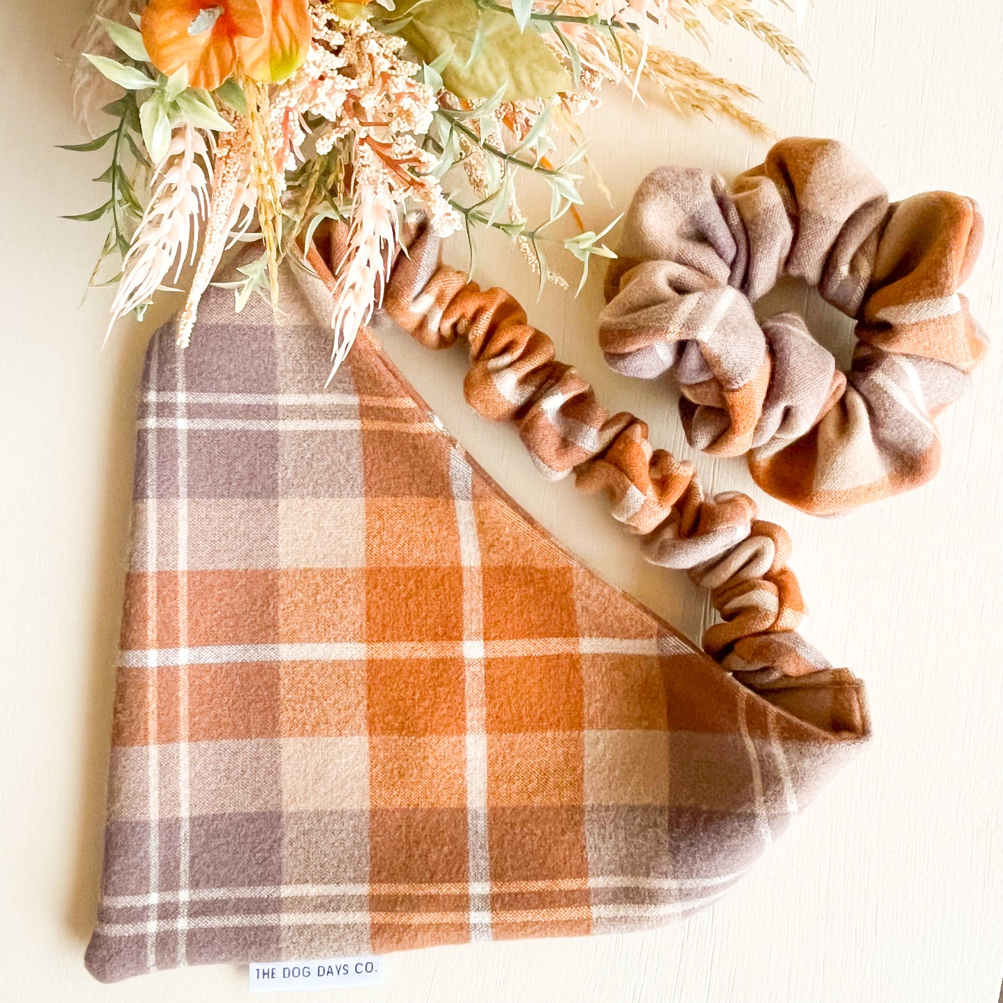 Cozy Plaid Scrunchie Bandana