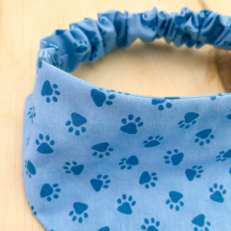 Blue Paws Scrunchie Bandana