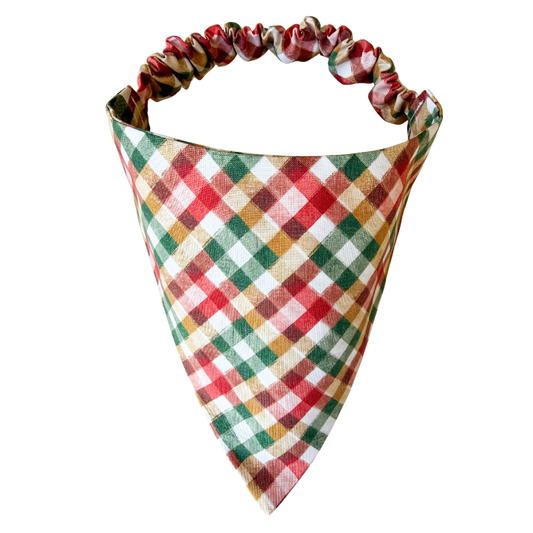 Christmas Plaid Scrunchie Bandana