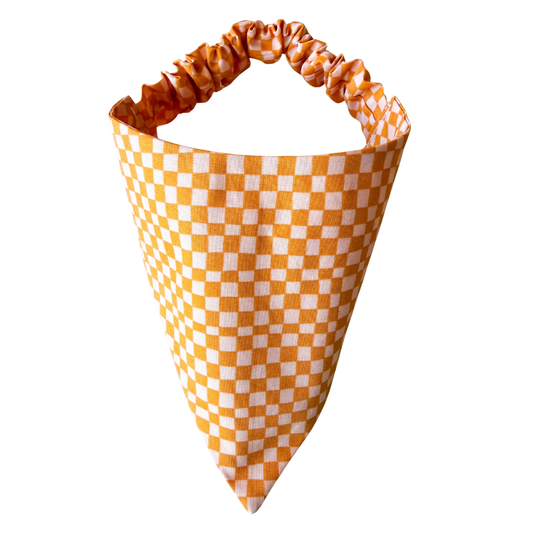 Pumpkin Check Scrunchie Bandana