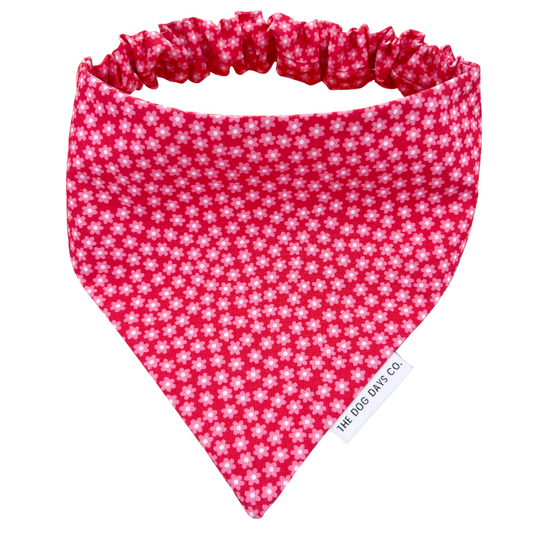 Pink Ditsy Daisy Scrunchie Bandana