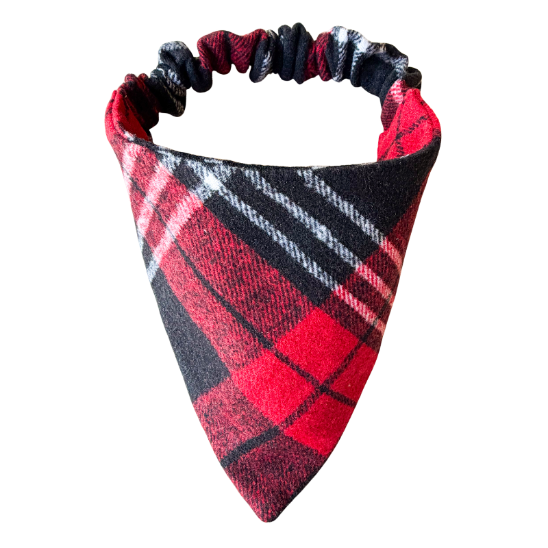 Luxe Rustic Red Plaid Scrunchie Bandana