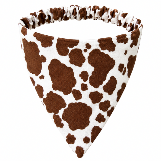 Brown Cow Scrunchie Bandana