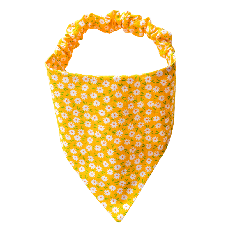 Yellow Daisy Scrunchie Bandana
