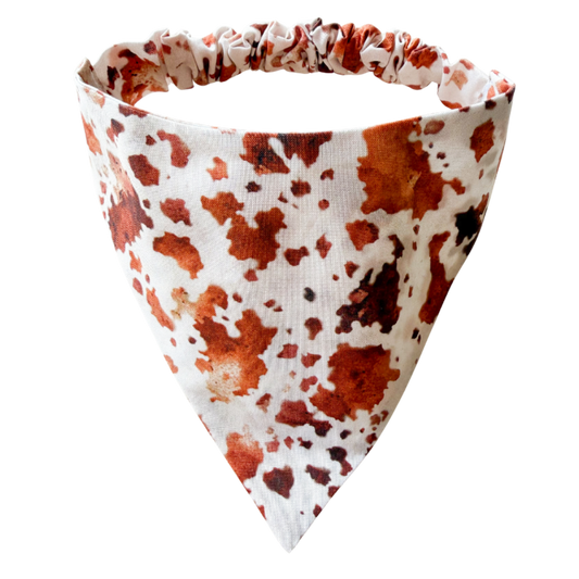 Brown Cow Scrunchie Bandana