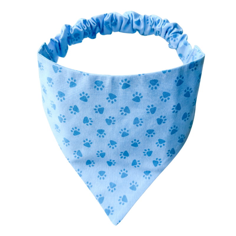 Blue Paws Scrunchie Bandana